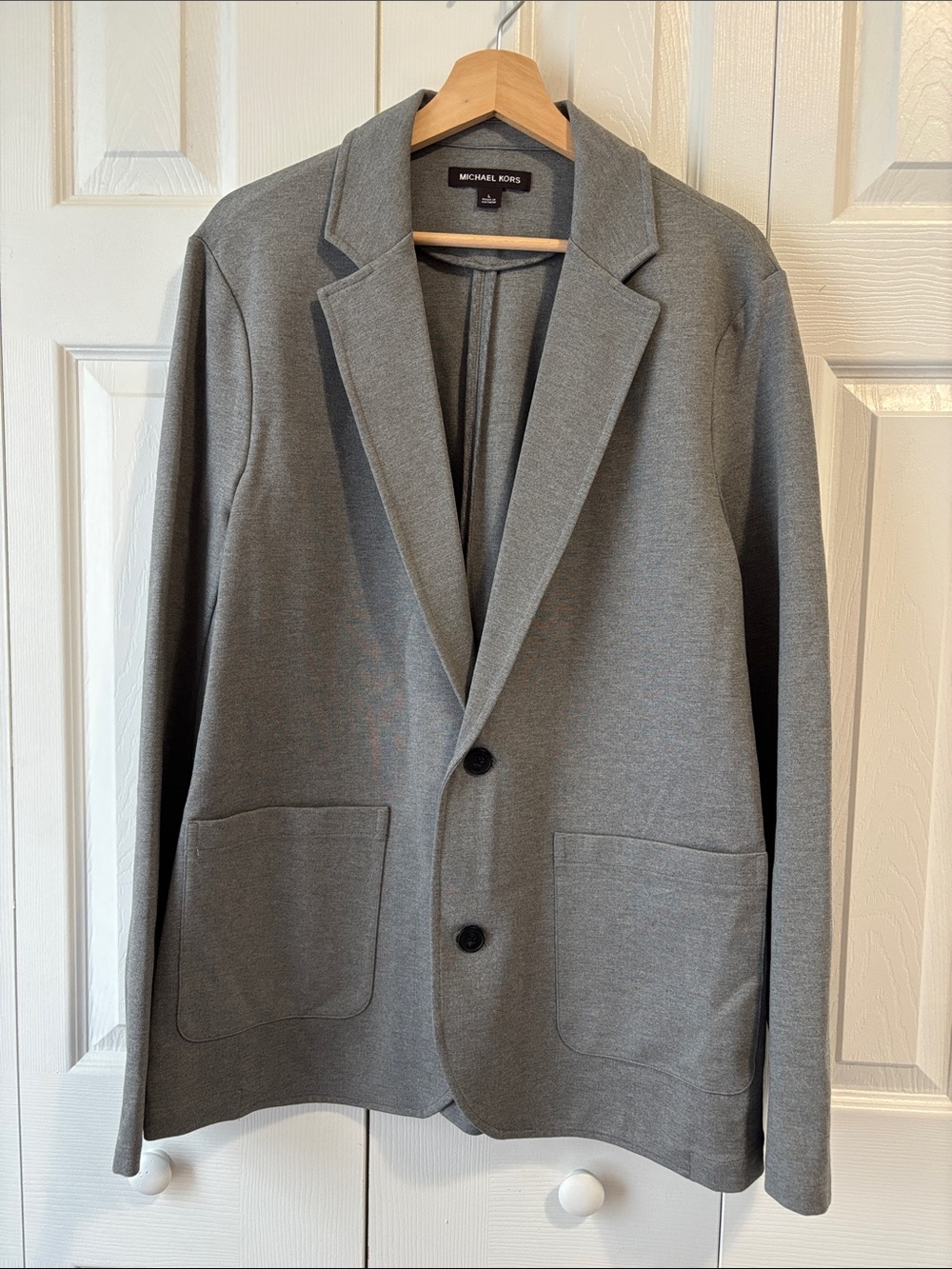 Michael Kors Men's Gray Single-Breasted Knit Blazer